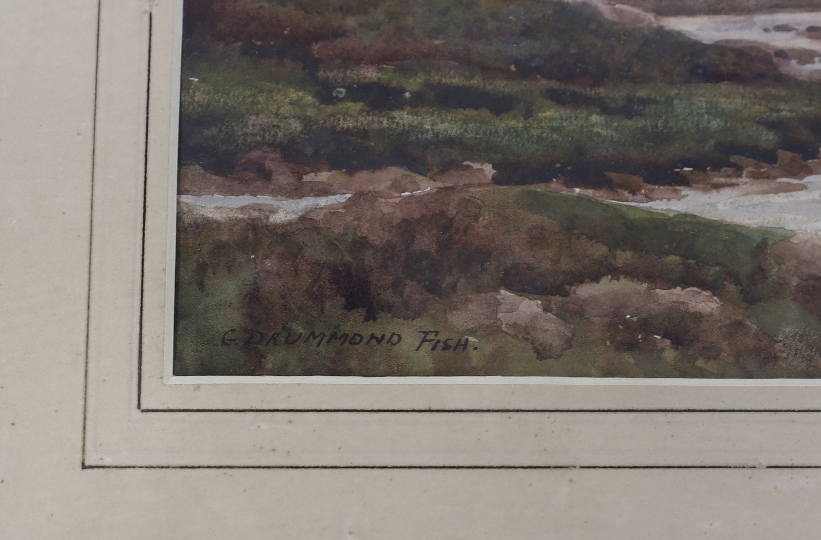 George Drummond Fish (1876-1938), watercolour, Connemara landscape, signed, 31 x 46cm